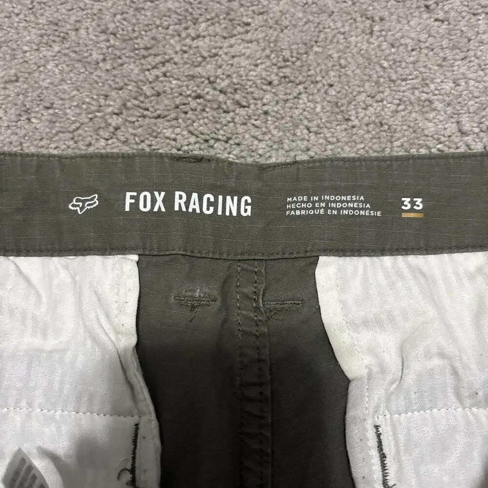 Fox Racing Shorts Mens 33 Green Cargo Canvas Outdoor Hiking Utility Casual